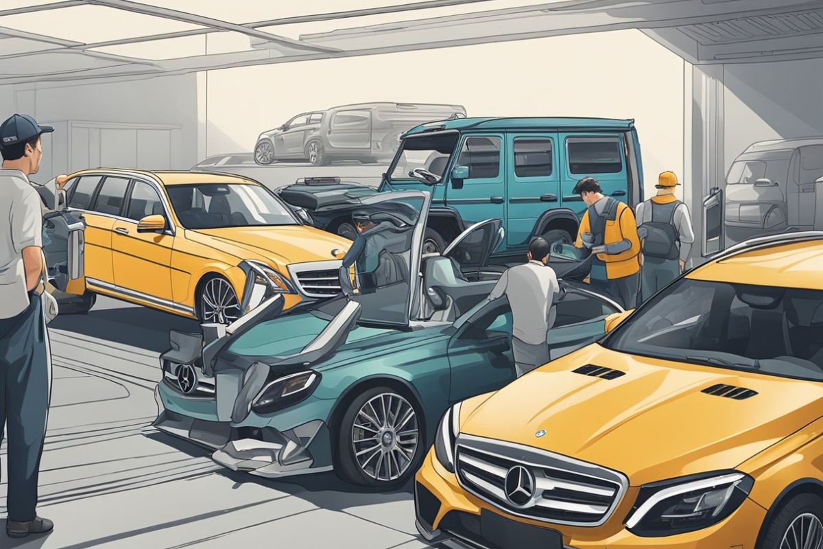 Mercedes workshop illustration